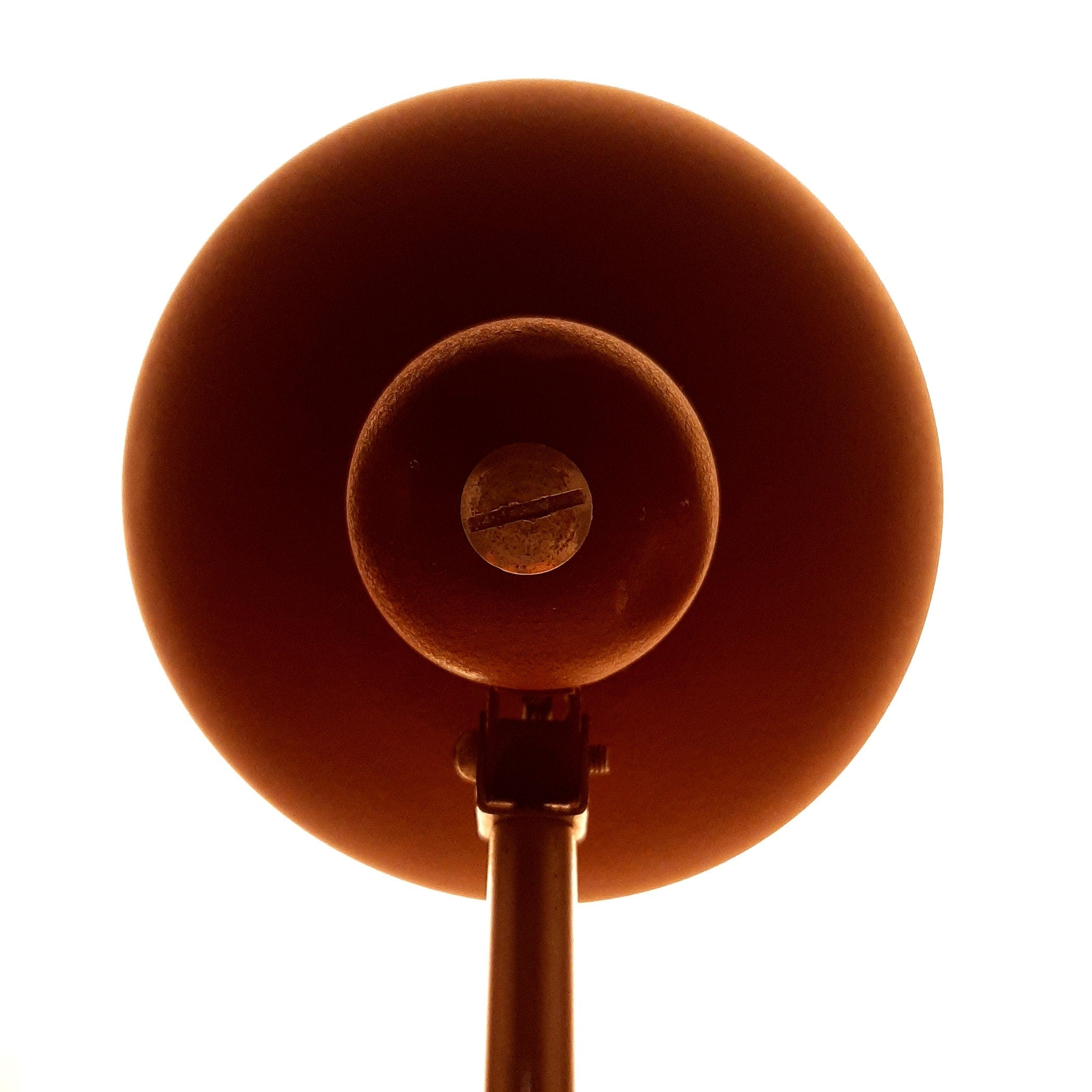 Vintage Burgundy Metal Desk Lamp: Italian Ministerial Lamp, 1950s