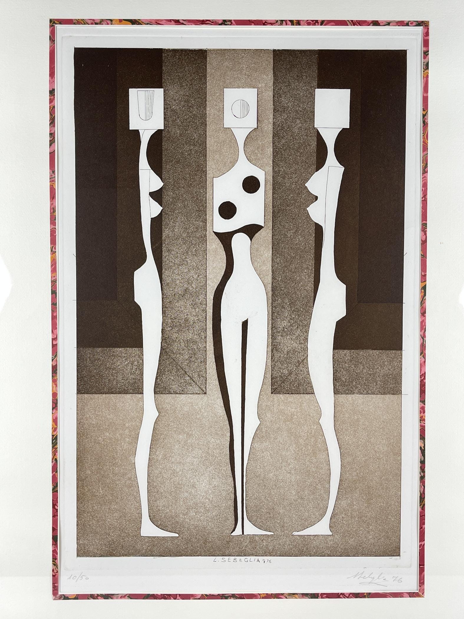 Limited edition lithograph 10/50 by Luciano Sebeglia, Italy, 1976, Vintage home decor