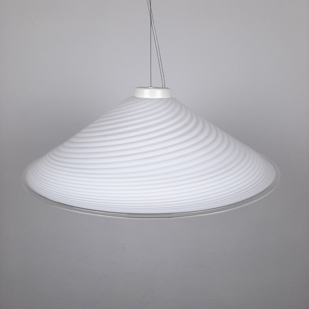 Retro swirl murano glass pendant lamp Italy 1970s Mid-century light