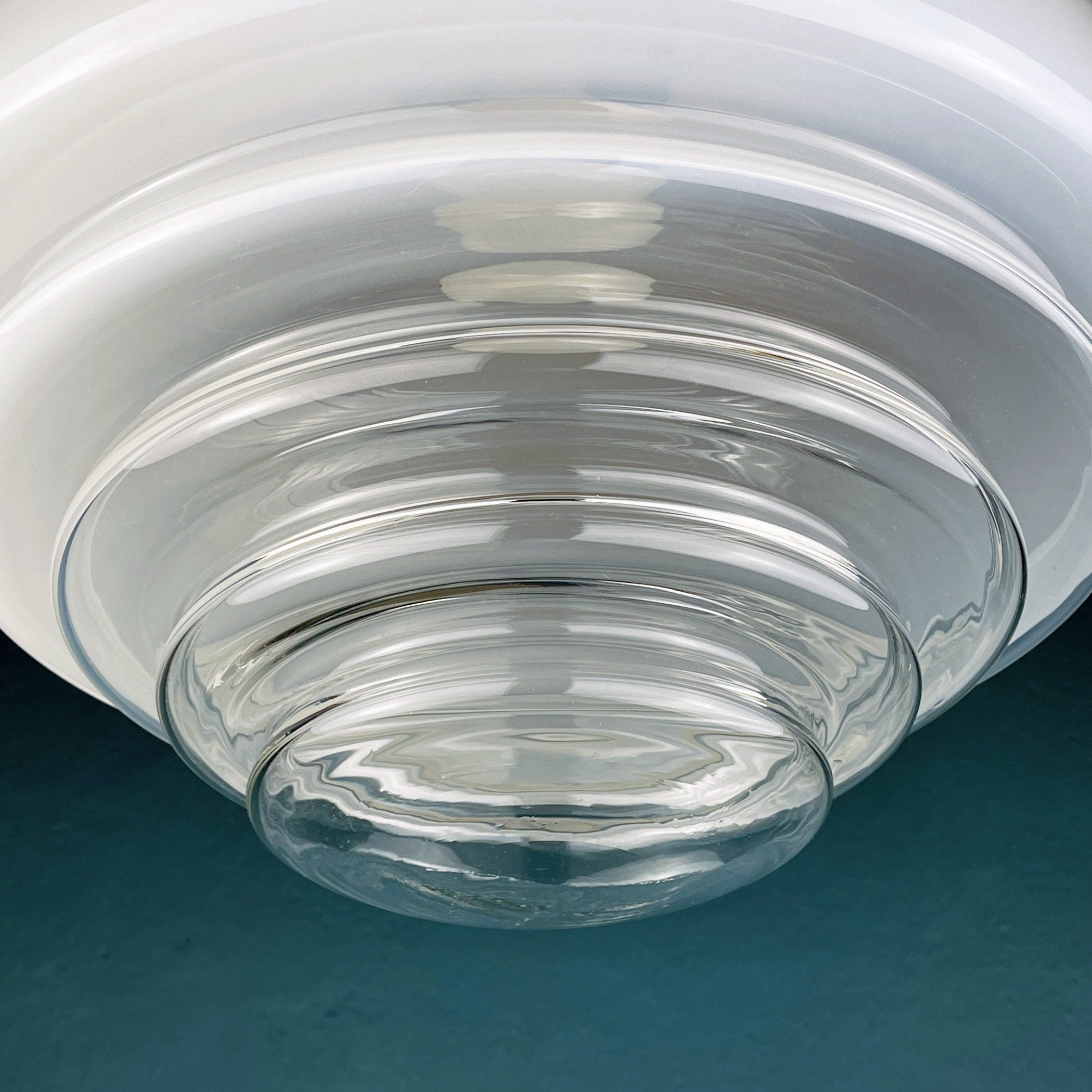 Vintage Mazzega Murano Glass Pendant Lamp: 1970s Italian Space Age Lighting