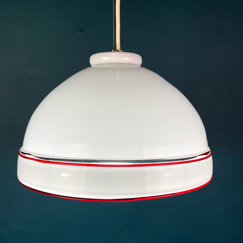 Vintage Murano Glass Pendant Lamp: 70s Italian Mid-Century Modern Lighting