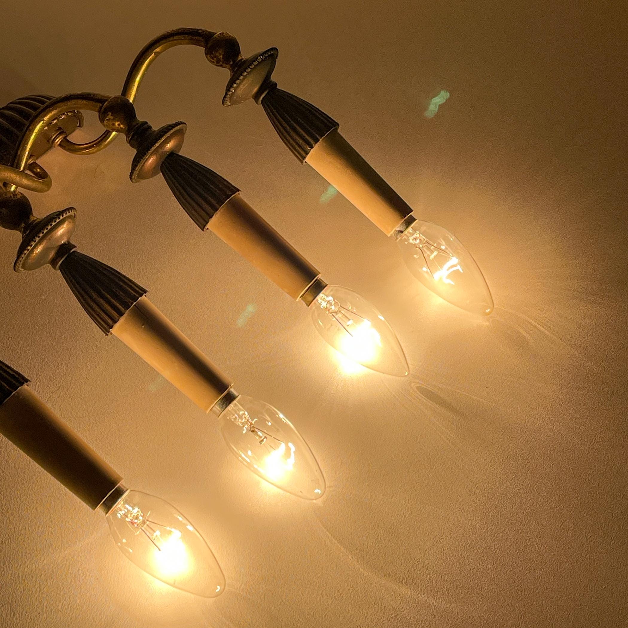 Vintage Bronze Wall Sconces - Italian Home Decor - 1950s Pair