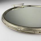 Vintage metal tray with mirror, Italy 1970s