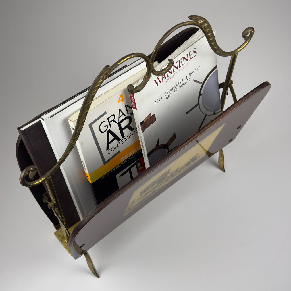 Vintage magazine rack, Italy 1950s