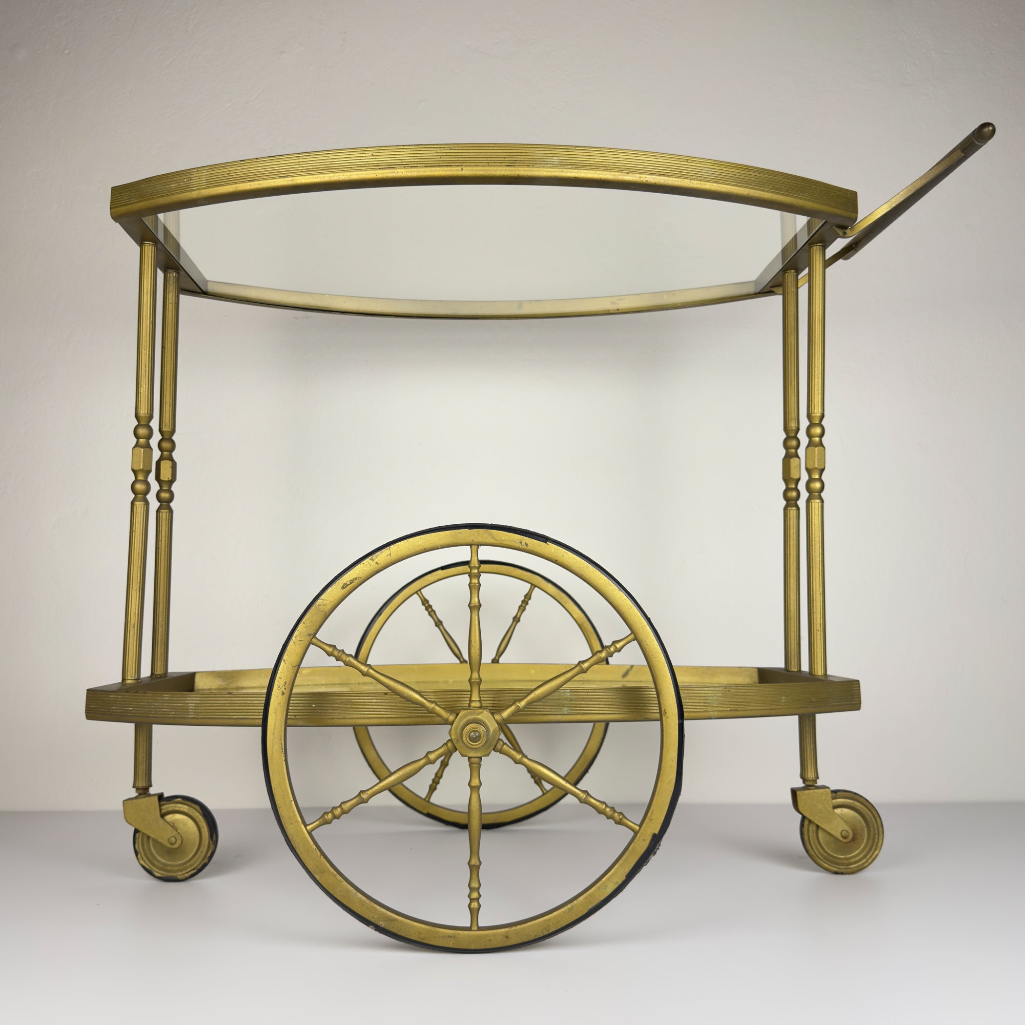 Vintage metal bar cart, Italy 1950s