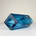 Sommerso blue Murano glass vase, style Flavio Poli, Italy 1970s