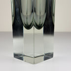 Sommerso gray Murano glass vase, style Flavio Poli, Italy 1970s