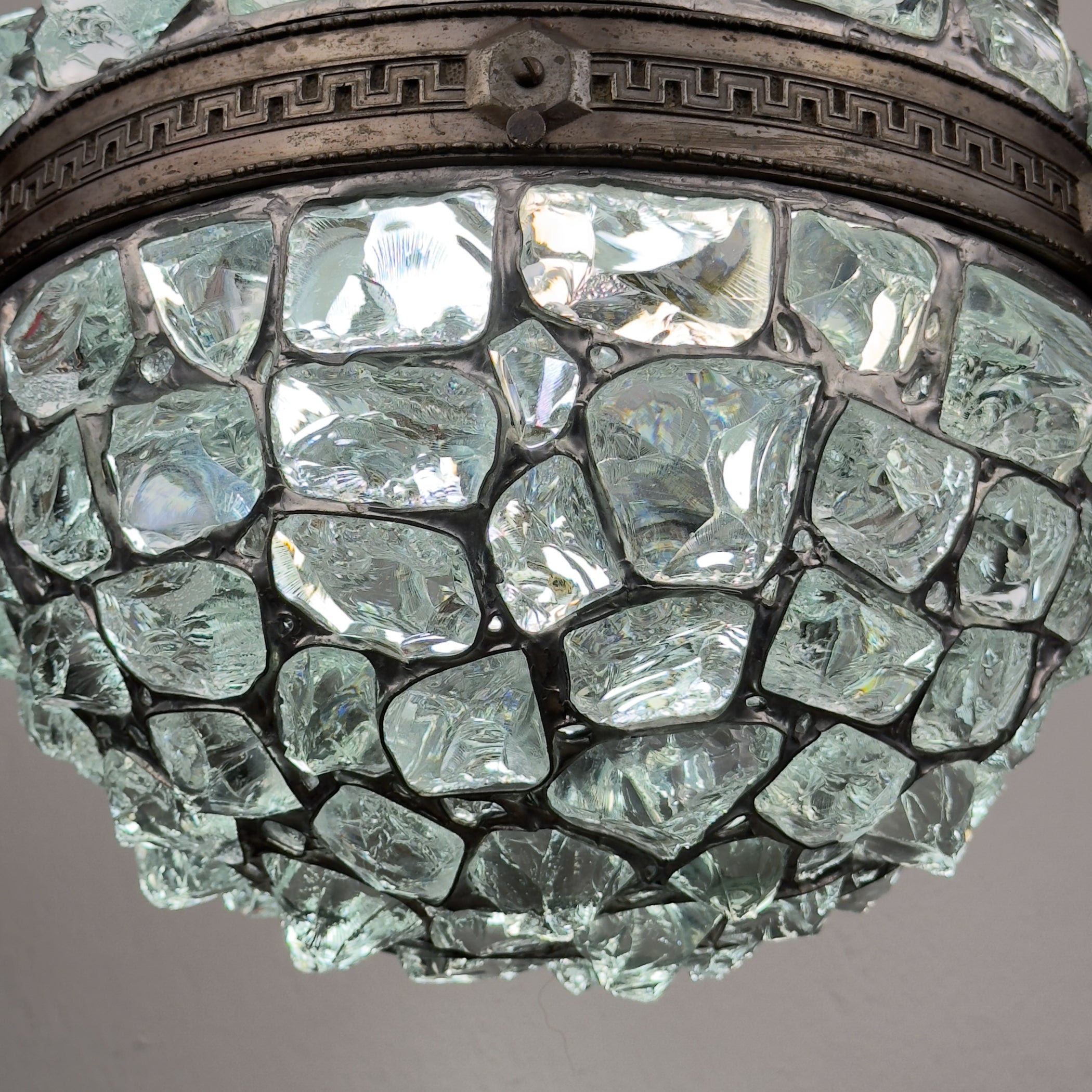 Antique chandelier on chains in Art Nouveau style, Austria, early 20th century