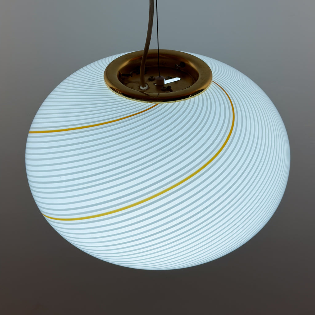 Classic swirl murano pendant lamp Vetri Murano, Italy 1970s