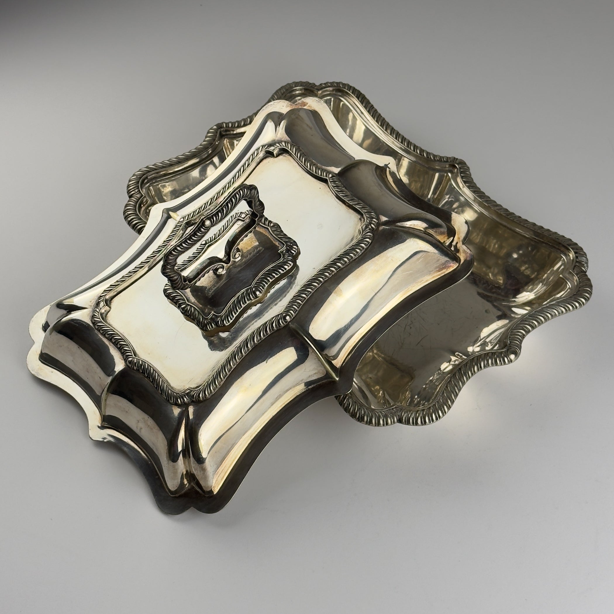 Antique Silver Plated Sheffield Serving Dish And Cover, England, early 20th century