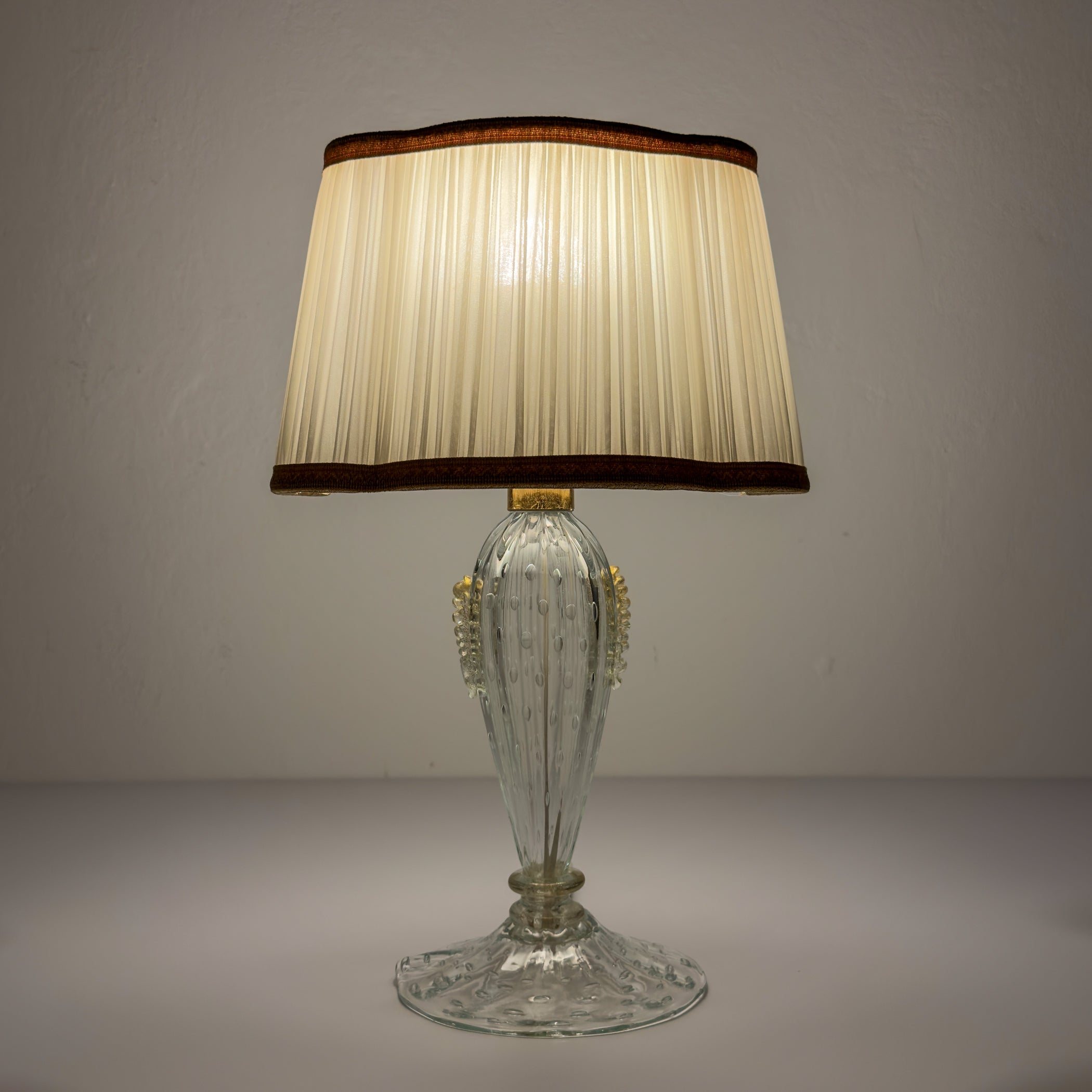 Original Murano glass table lamp by Barovier and Toso, Italy 1980s