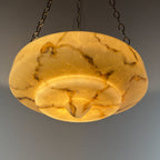Art Deco yellow glass pendant lamp, Italy 1930s