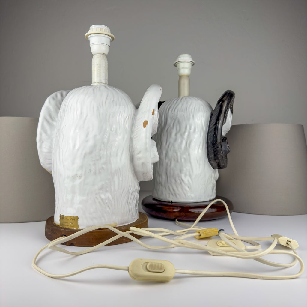 Vintage table lamps Ram Head, Italy 1970s Set of 2
