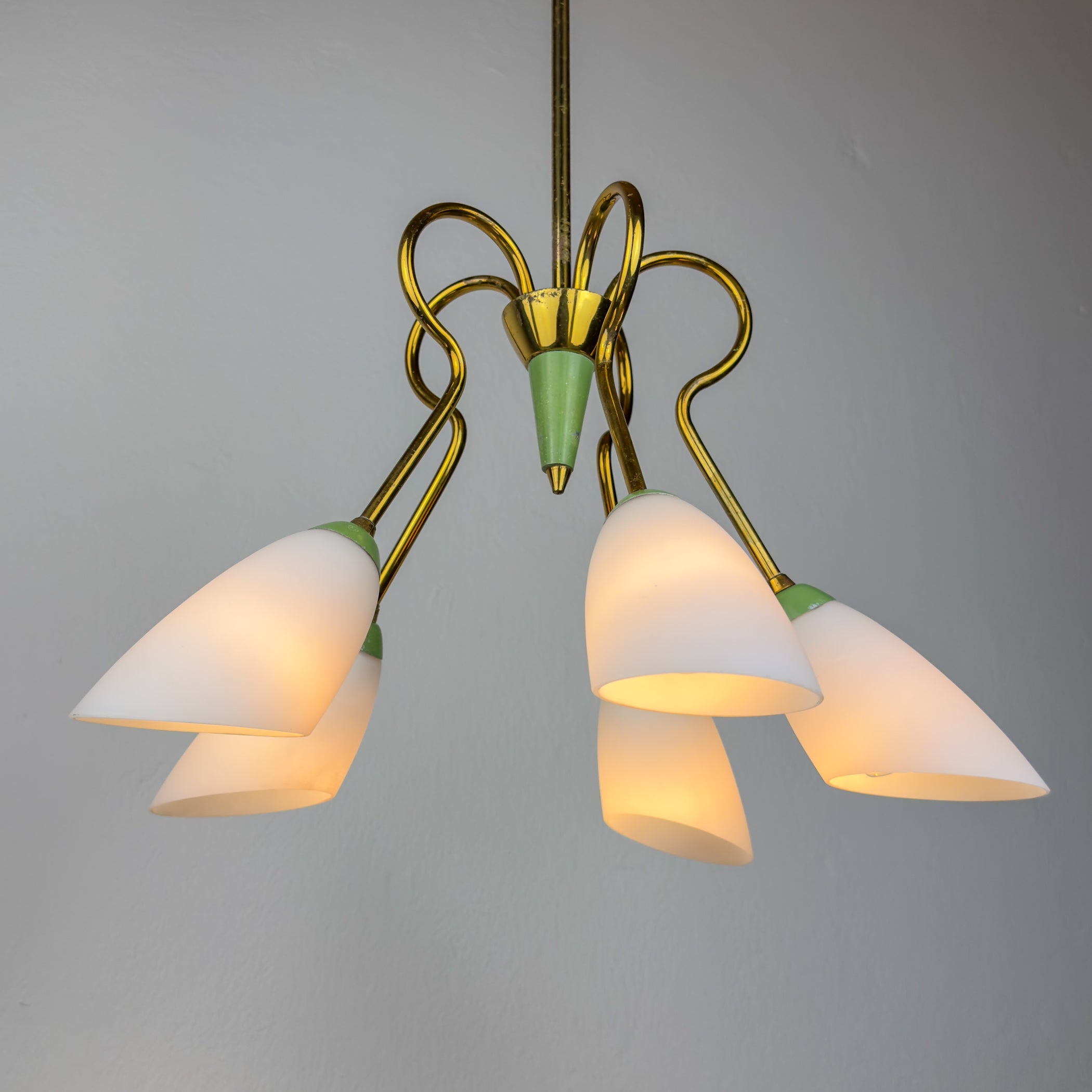 Vintage Stilnovo chandelier, Italy 1940-50s