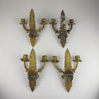 Antique Empire Bronze Wall Candle Sconce, Italy, Late 19th Century