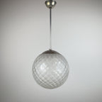 Vintage murano sphere ball pendant lamp Italy 1950s, Mid-century italian lighting