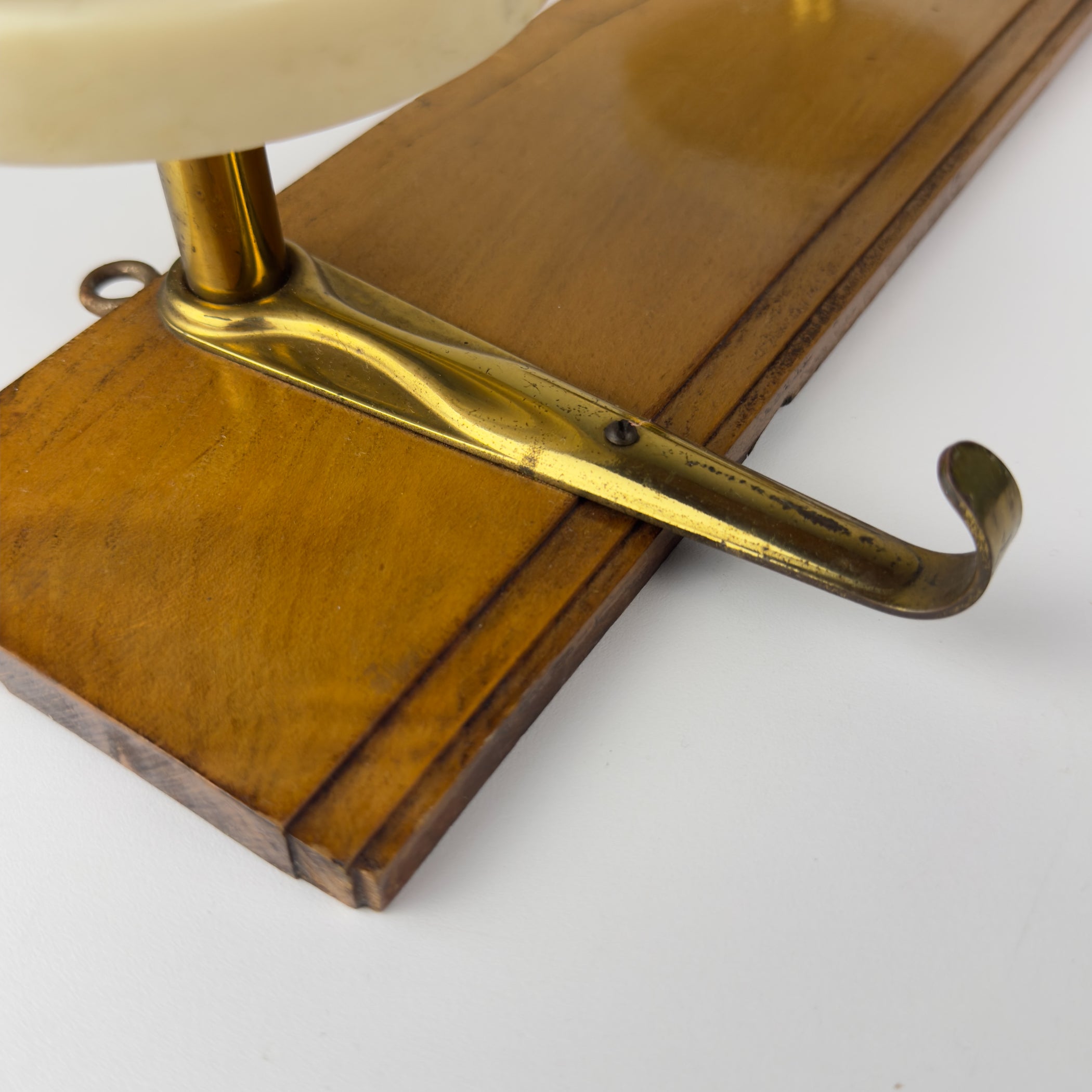 Vintage Art Deco brass & bakelite hanger, Italy 1950s