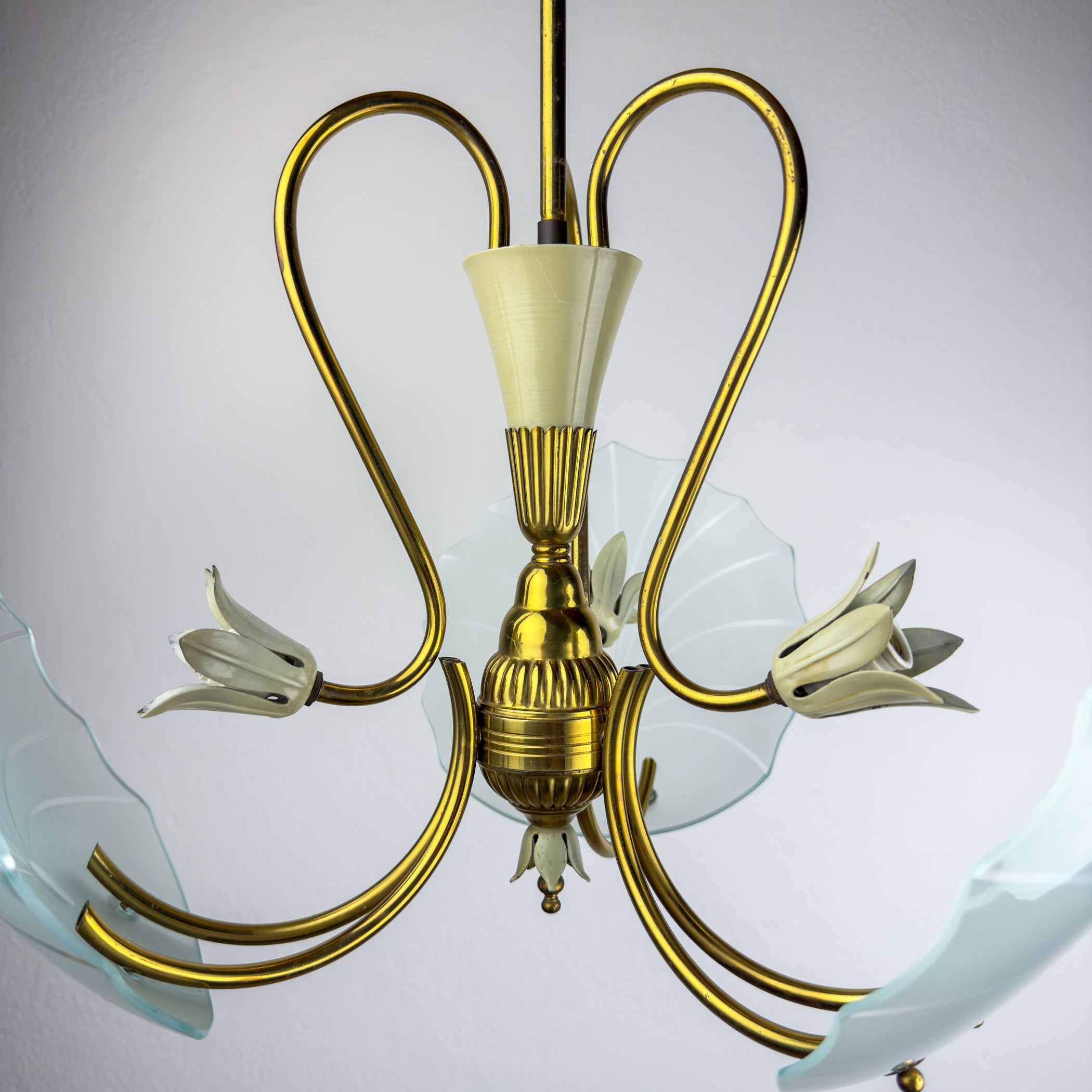 Antique chandelier, in style of Pietro Chiesa For Fontana Arte, Italy, 1930s