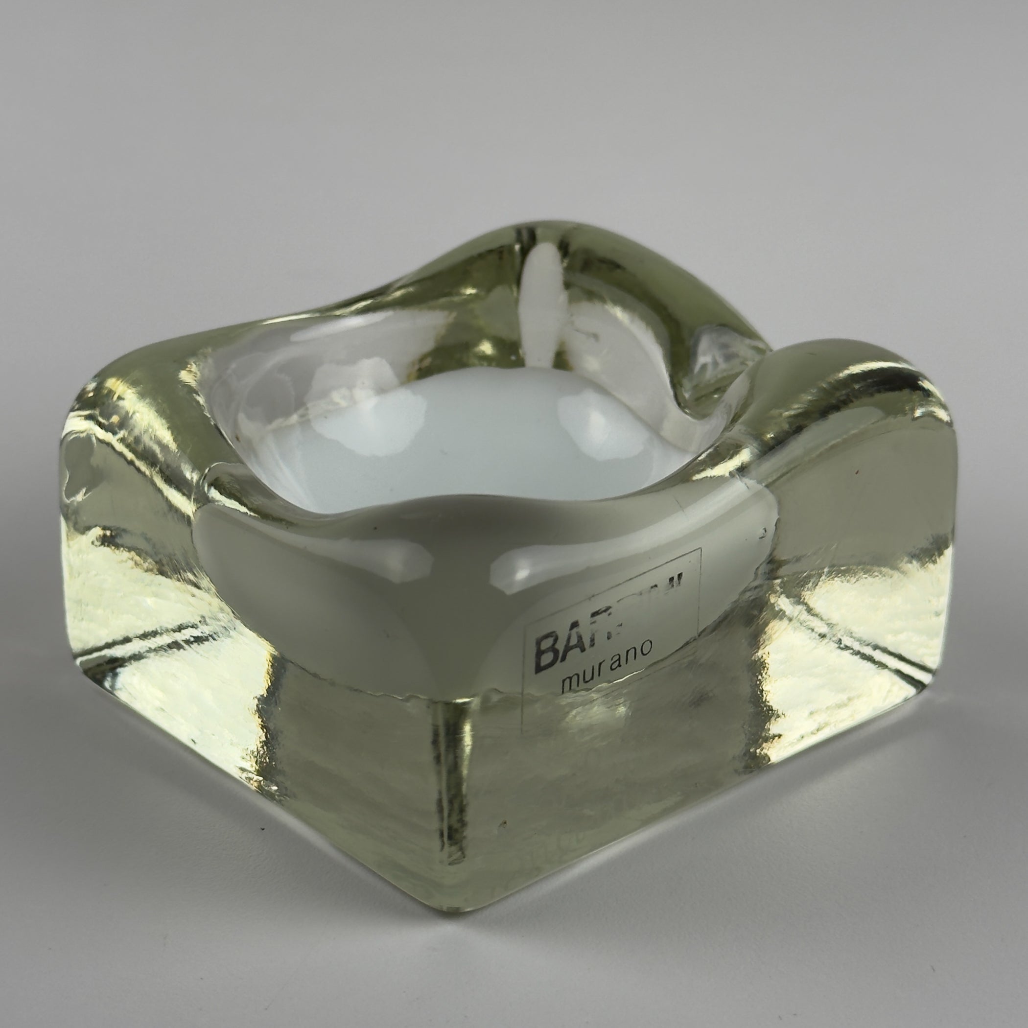 Vintage murano glass ashtray by Alfredo Barbini, Italy 1980s