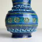 Vintage ceramic vase Rimini Blue, design Aldo Londi, Bitossi Italy 1970s