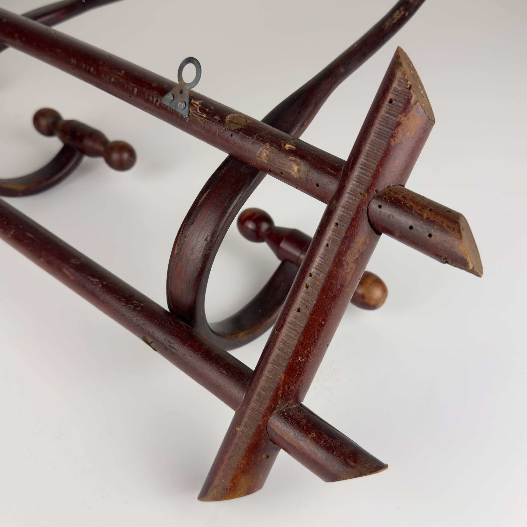 Antique Wooden Coat Rack, Italy 1930s