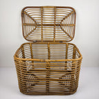 Vintage rattan basket, Italy 1960s
