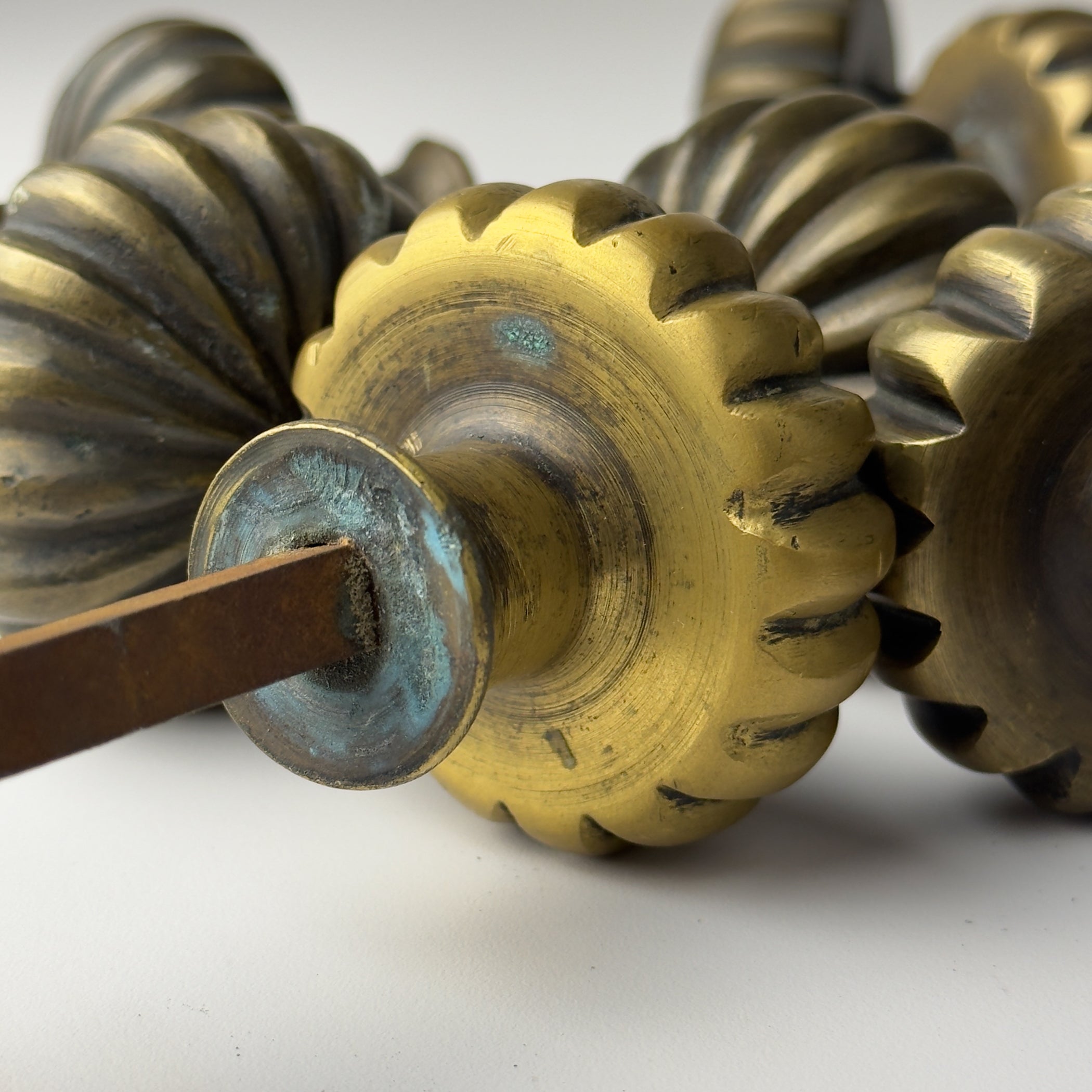 Antique solid brass Door Knob, Italy early 20th century