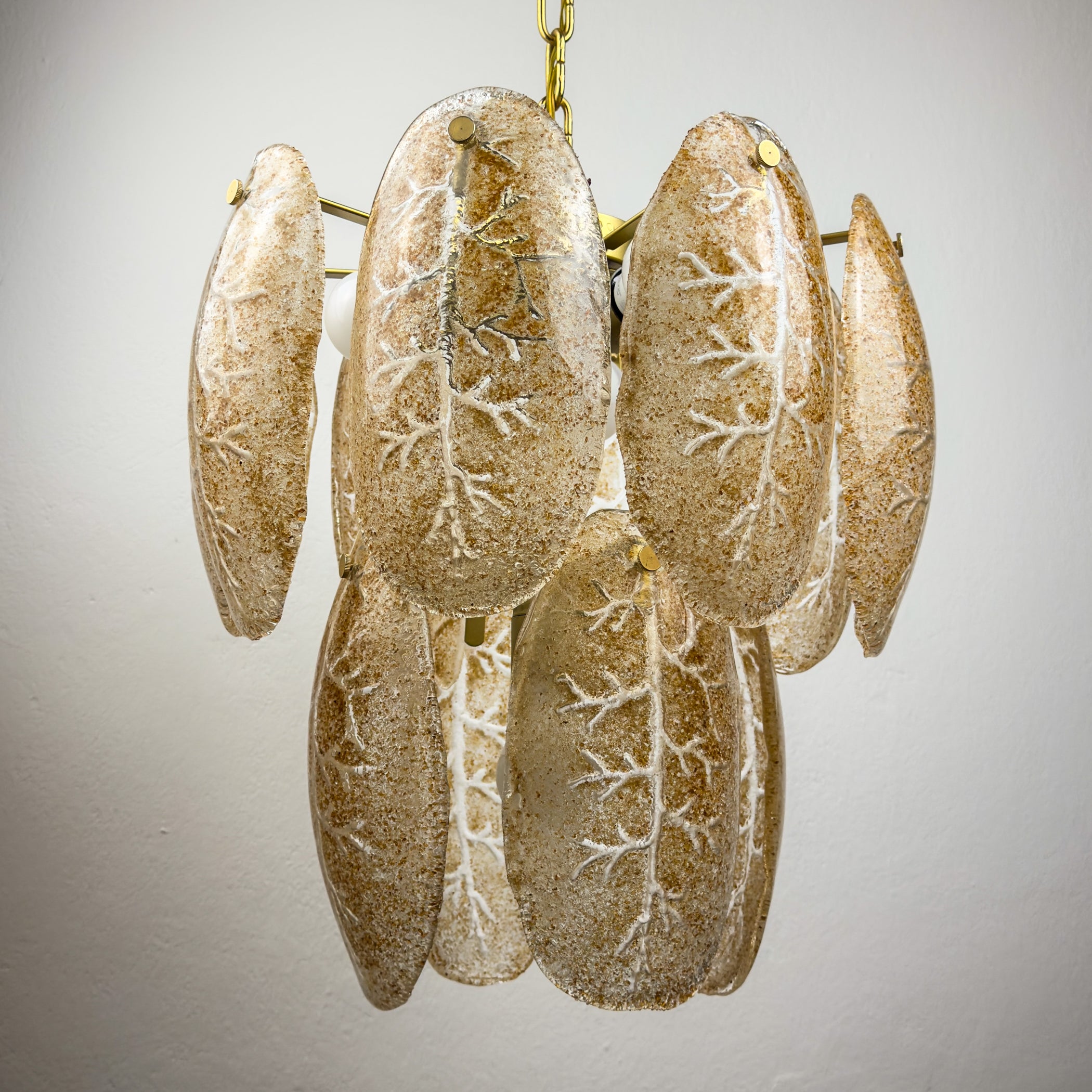 Original cascade murano glass chandelier, Italy 1980s