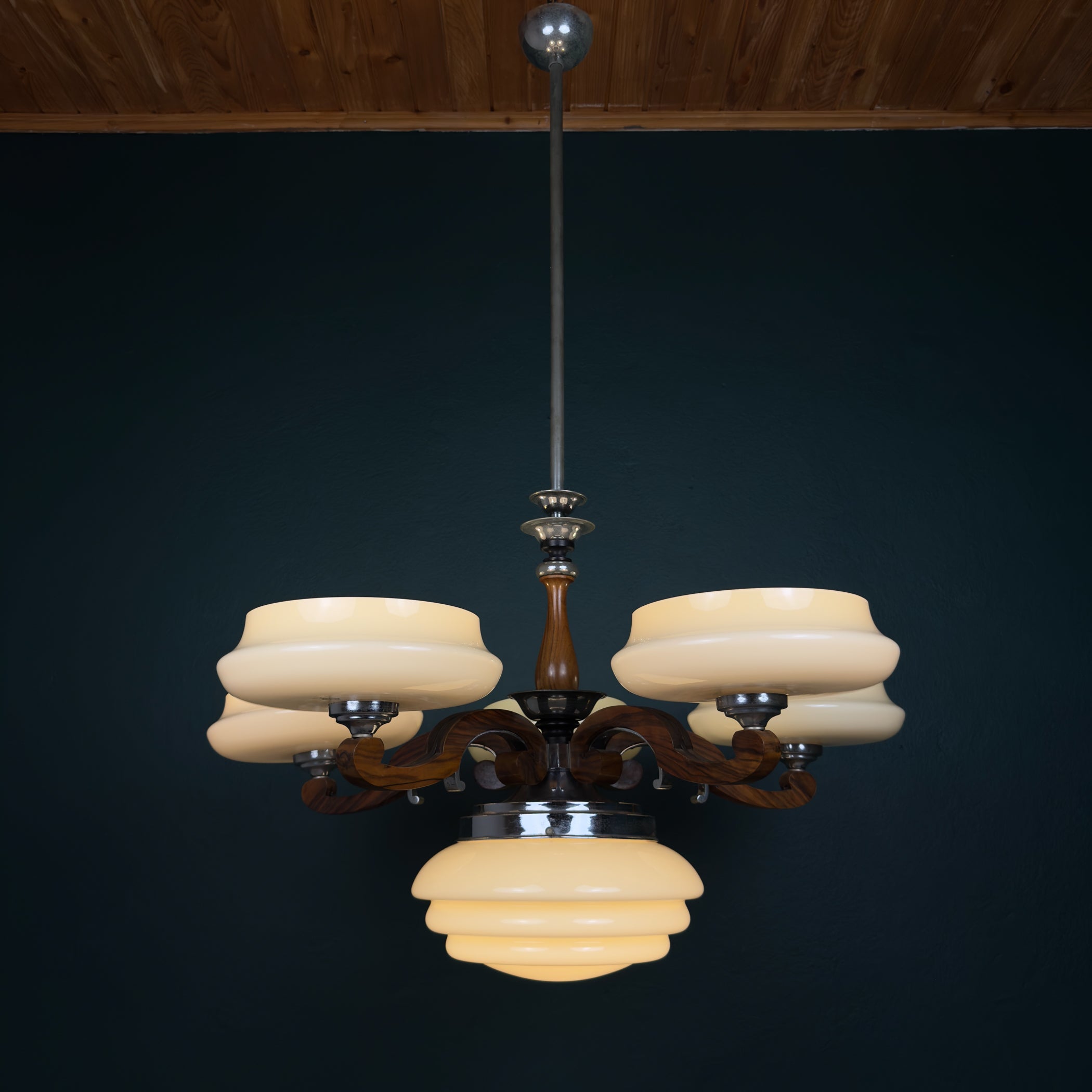 Art Deco Large Chandelier, Italy 1950s