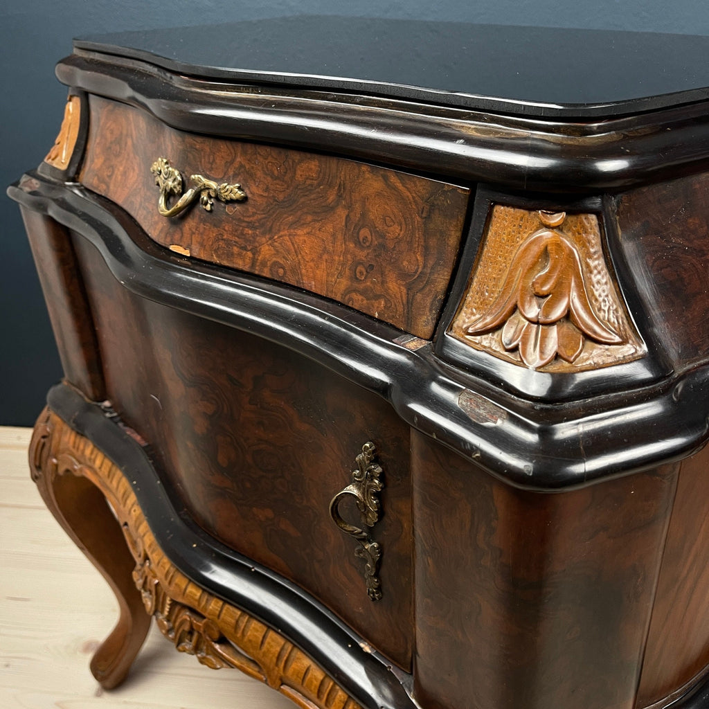 Vintage wood nightstands Italy 1950s Set of 2