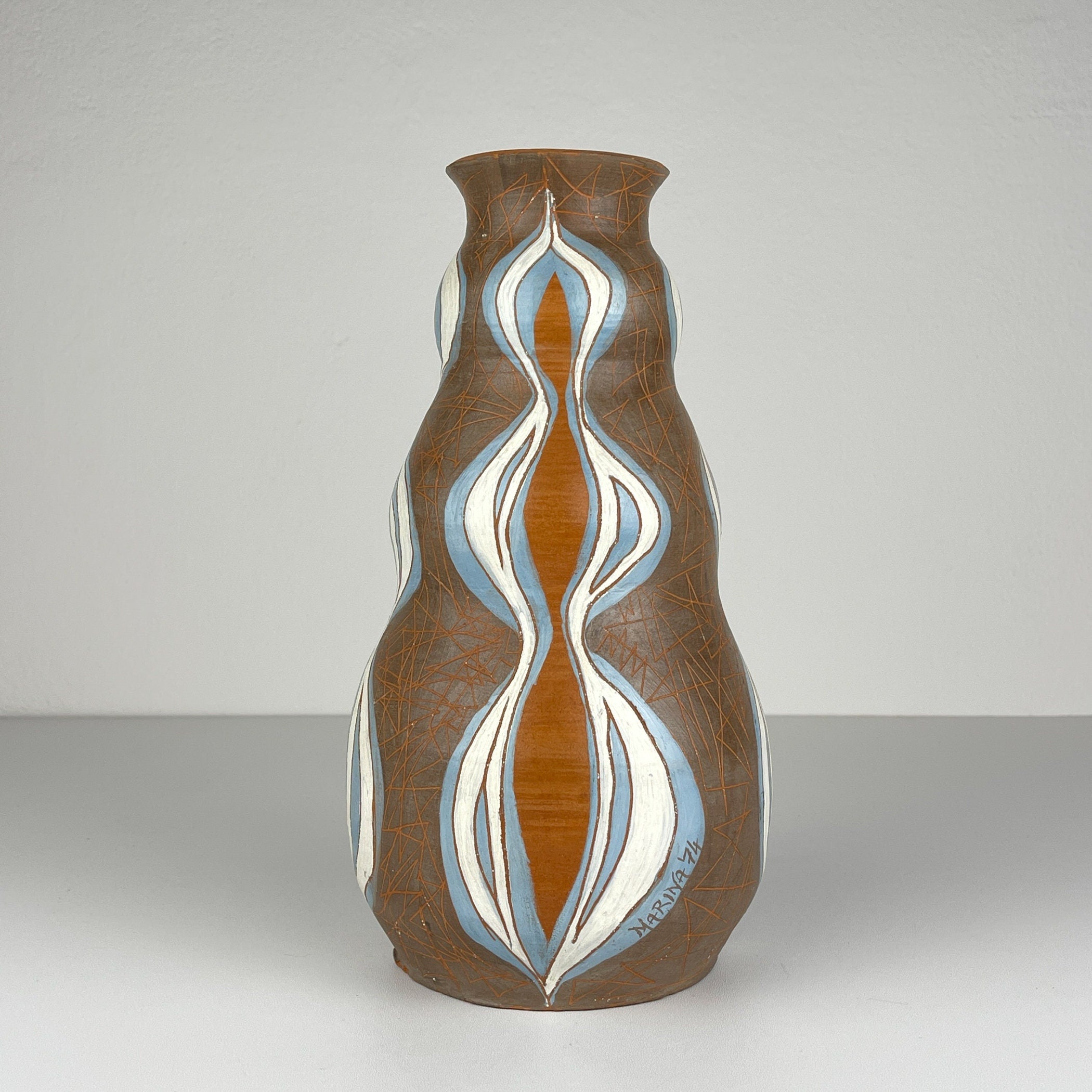 Vintage ceramic vase, Italy 1970s, Mid-century home decor