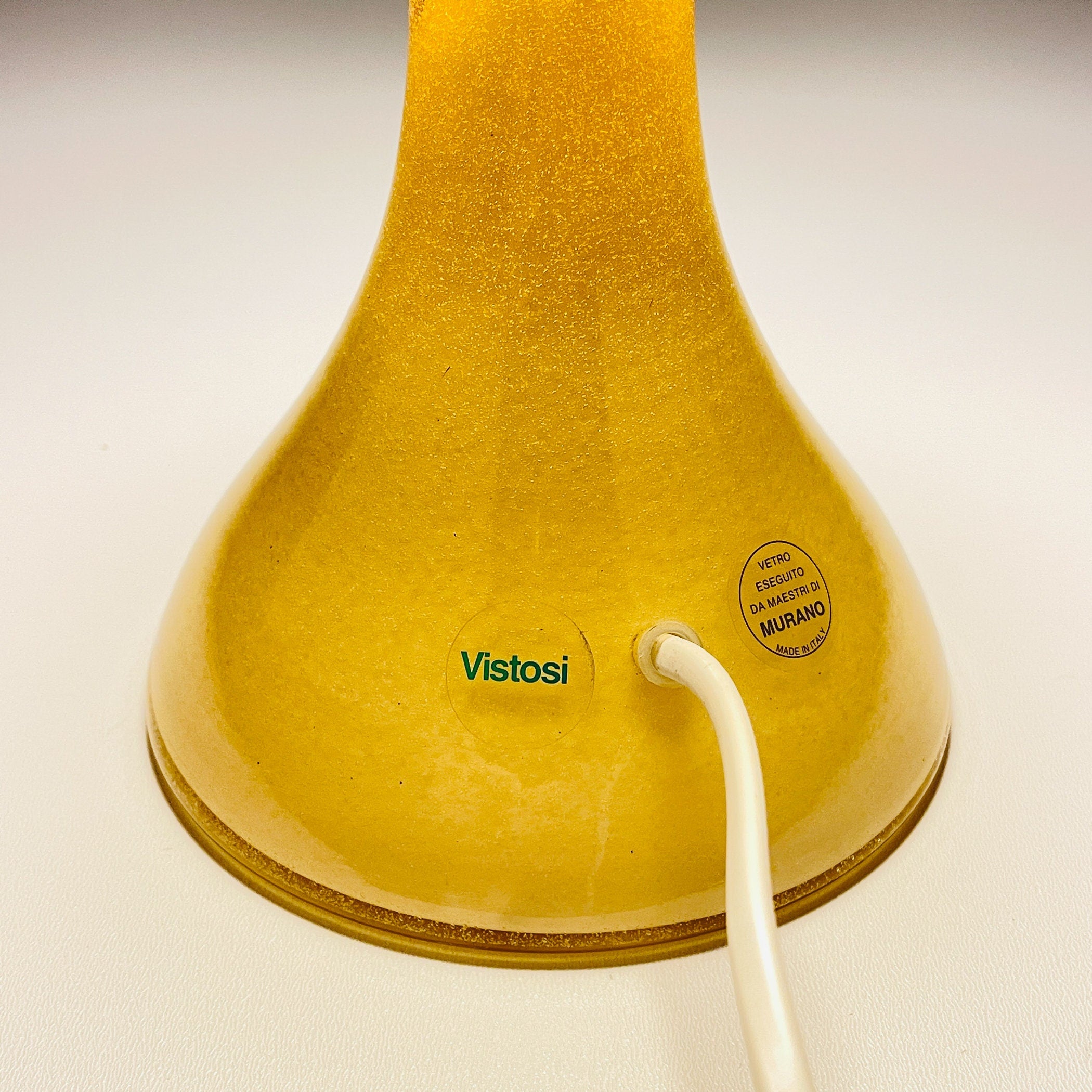 Vintage Murano table lamp by Vistosi, Italy 1980s, Mid-century home decor
