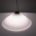 Retro swirl murano glass pendant lamp Italy 1970s Mid-century light