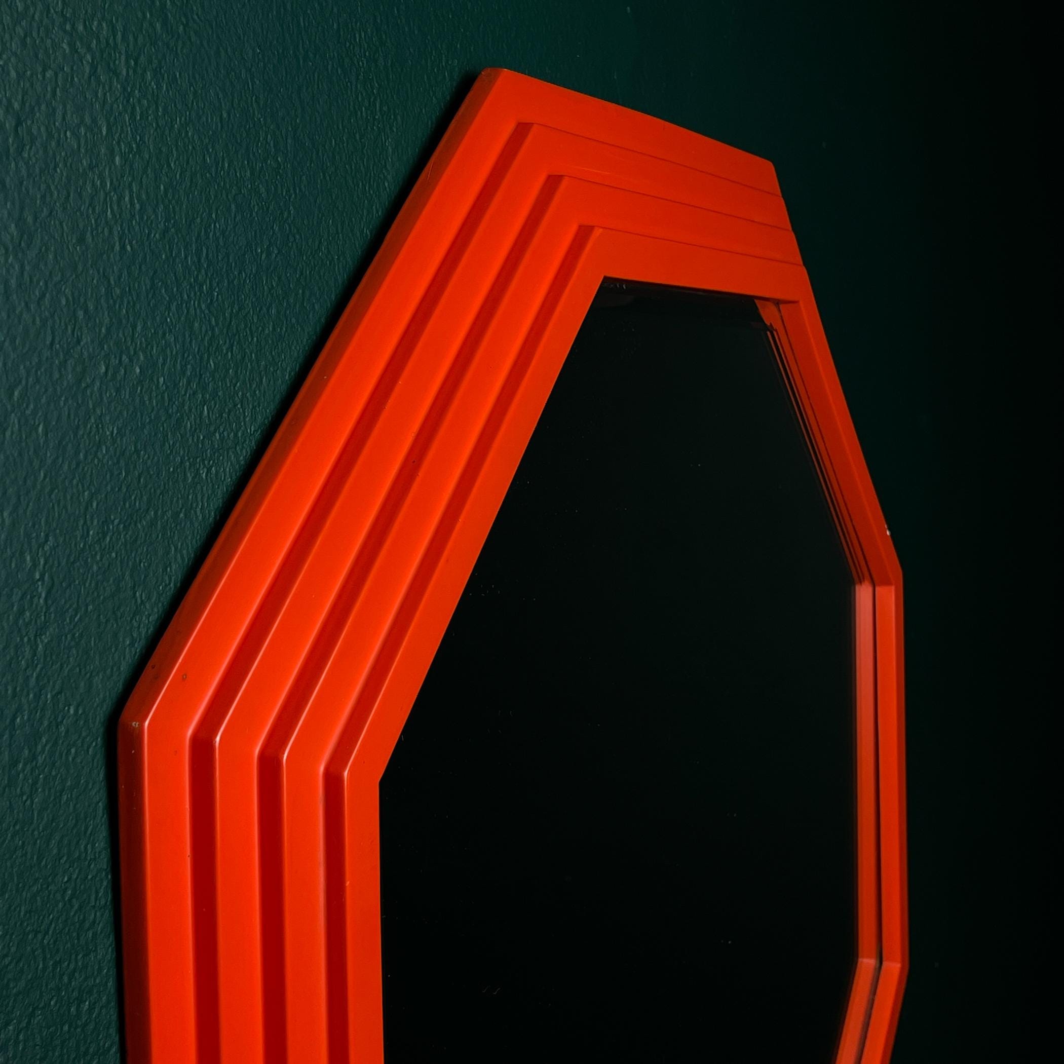 Large vintage wooden mirror Art Deco, Italy, 1960s, Vintage home decor