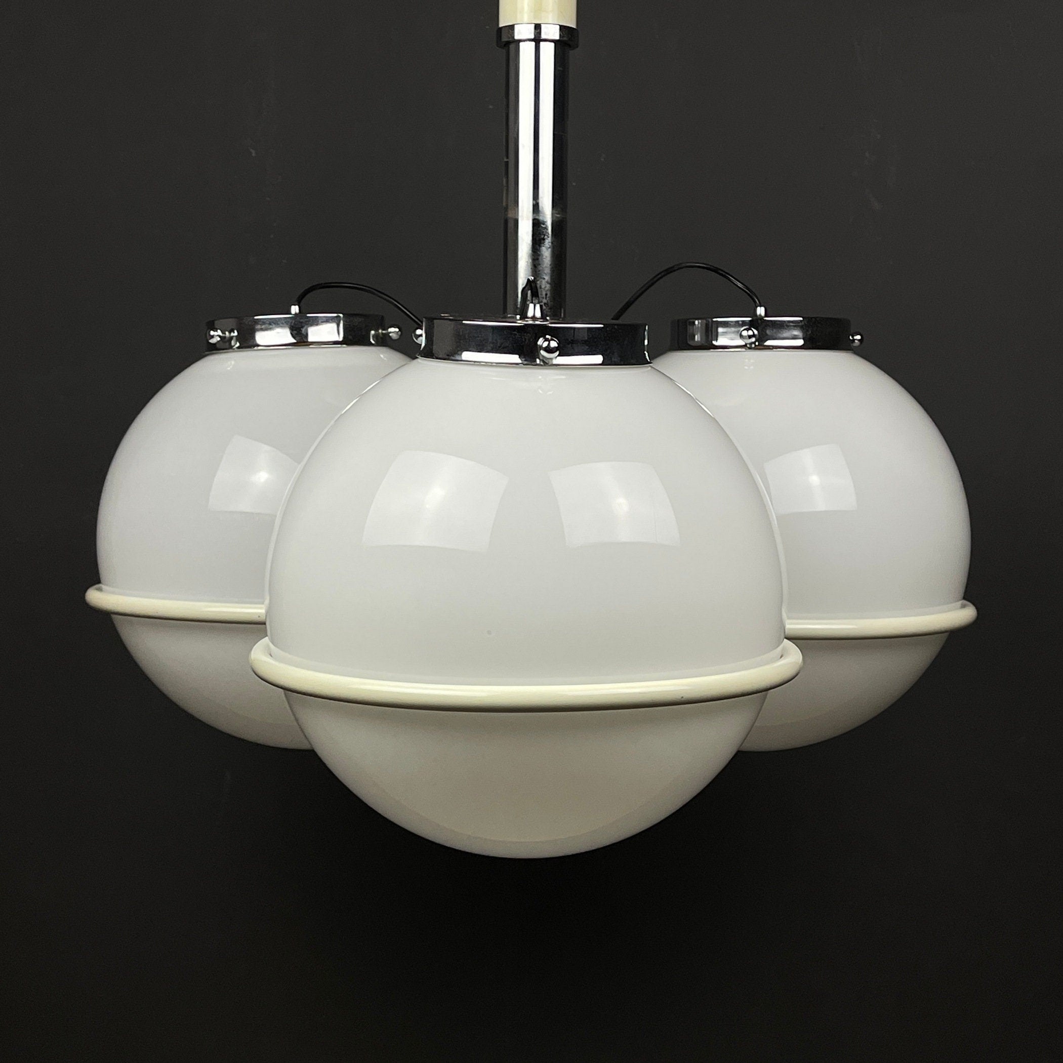 Gino Sarfatti murano glass globe chandelier Italy 1960s