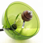 Vintage Green Glass Pendant Lamp: Mid-Century Modern Sijaj Hrastnik, Yugoslavia 1960s