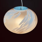 Vintage swirl murano glass pendant lamp Vetri Murano Italy 1970s