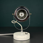 Mid-century white desk lamp, Italy 1960s, Retro lighting Space Age Atomic
