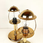 Vintage Gold Metal Table Lamps: Mid-Century Art Deco Night Lights