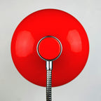 Mid-century red desk lamp Italy 1960s Vintage gooseneck lamp