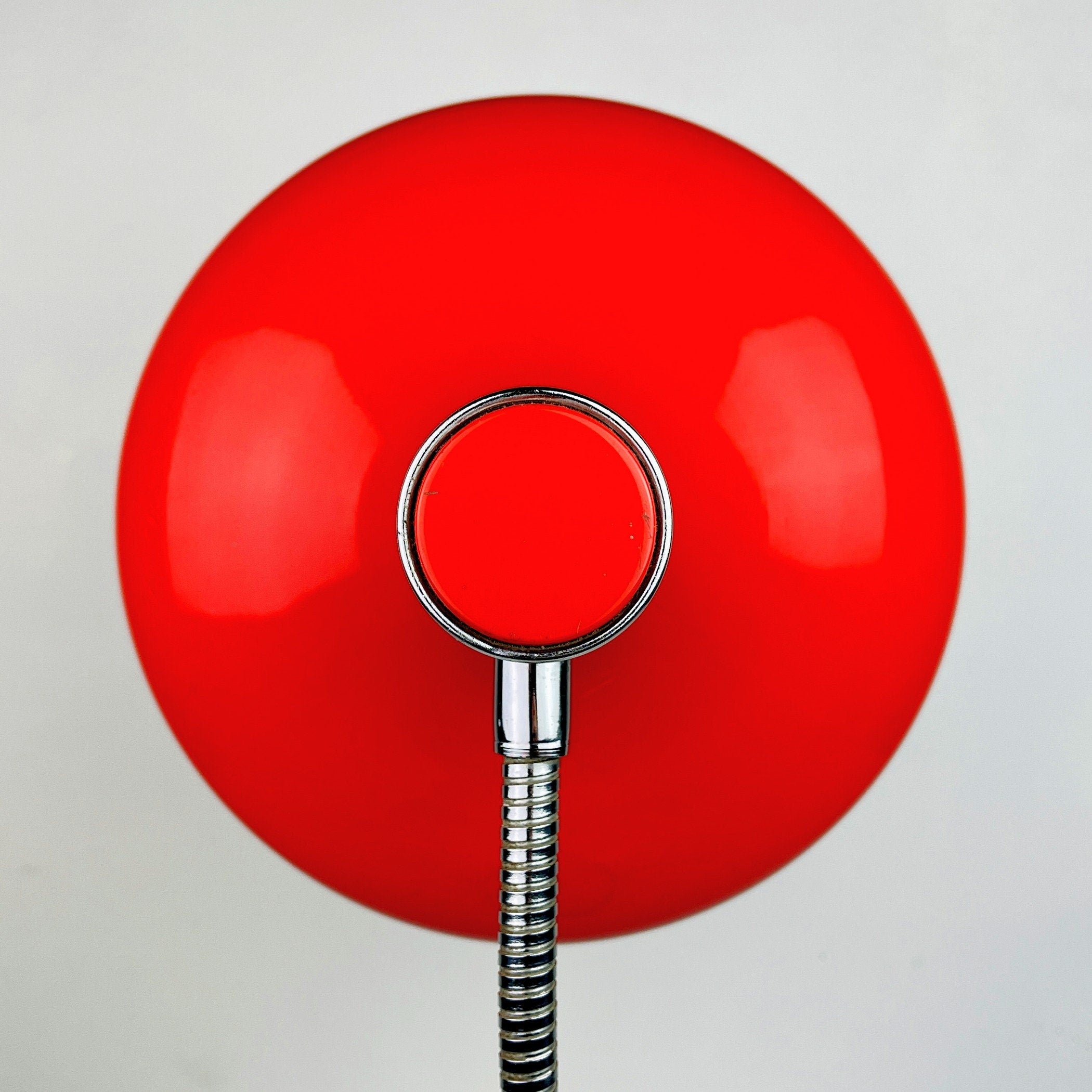 Mid-century red desk lamp Italy 1960s Vintage gooseneck lamp