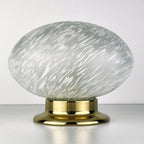 Vintage Murano Glass Night Lamp: Swirl Sphere Table Lamp, Italy 1980s