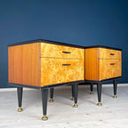 Vintage Birdseye Maple Nightstands: Mid-Century Modern Bedside Tables