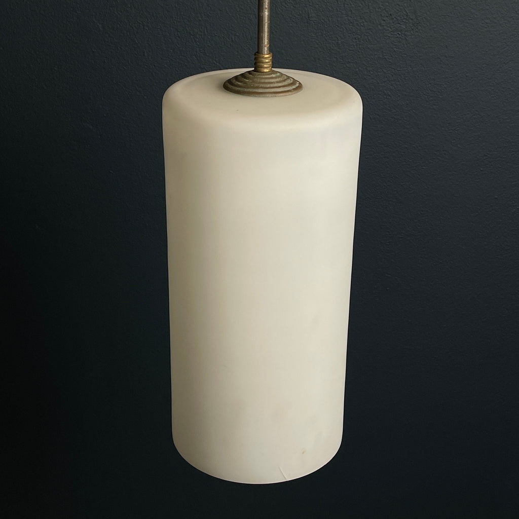 Mid-century opalin glass pendant lamp Italy 1960s Industrial italian lighting