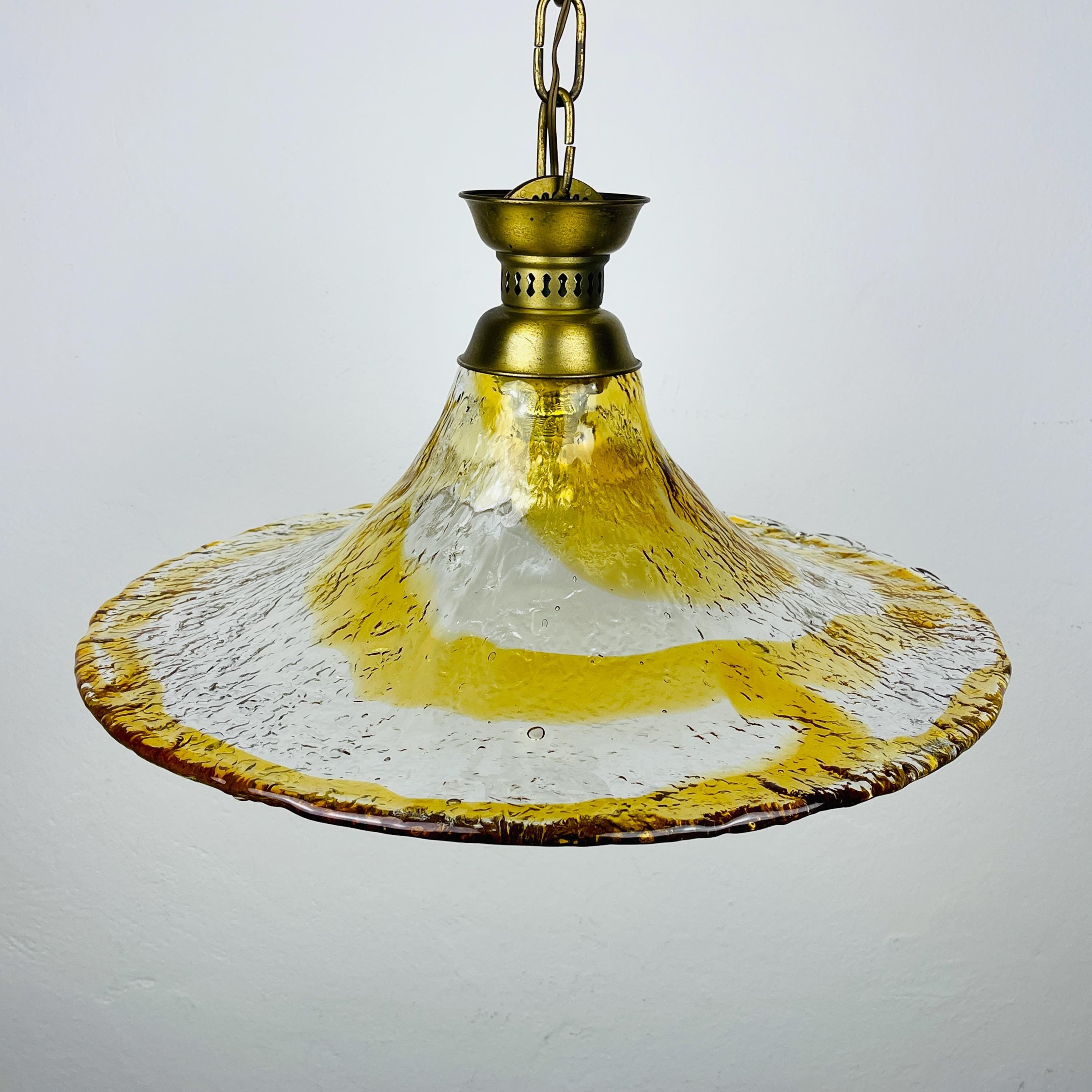 Vintage murano pendant lamp by AV Mazzega, Italy 1950s