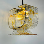 Vintage Murano glass chandelier by Mazzega, Italy 1970s, Space age, Mid-century modern