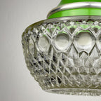 Mid-century green pendant lamp by Targetti Sankey, Italy 1960s, Vintage Italian lighting Space Age