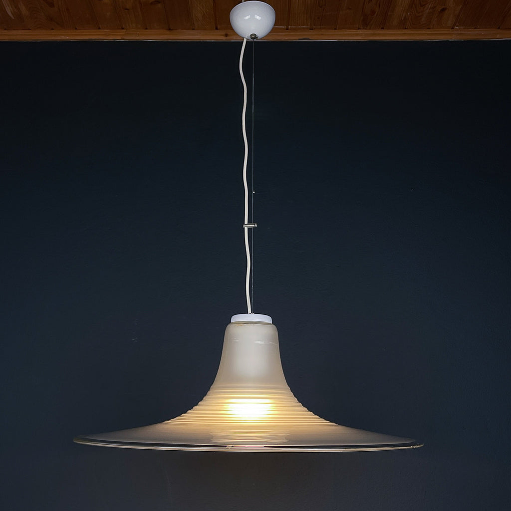 Mid-century large murano pendant lamp Italy 1970s Space age Retro lighting