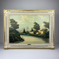 Original Large Landscape Oil Painting by G. Taverna (1814-1878), Signed, Swiss, the 19century, Vintage Art