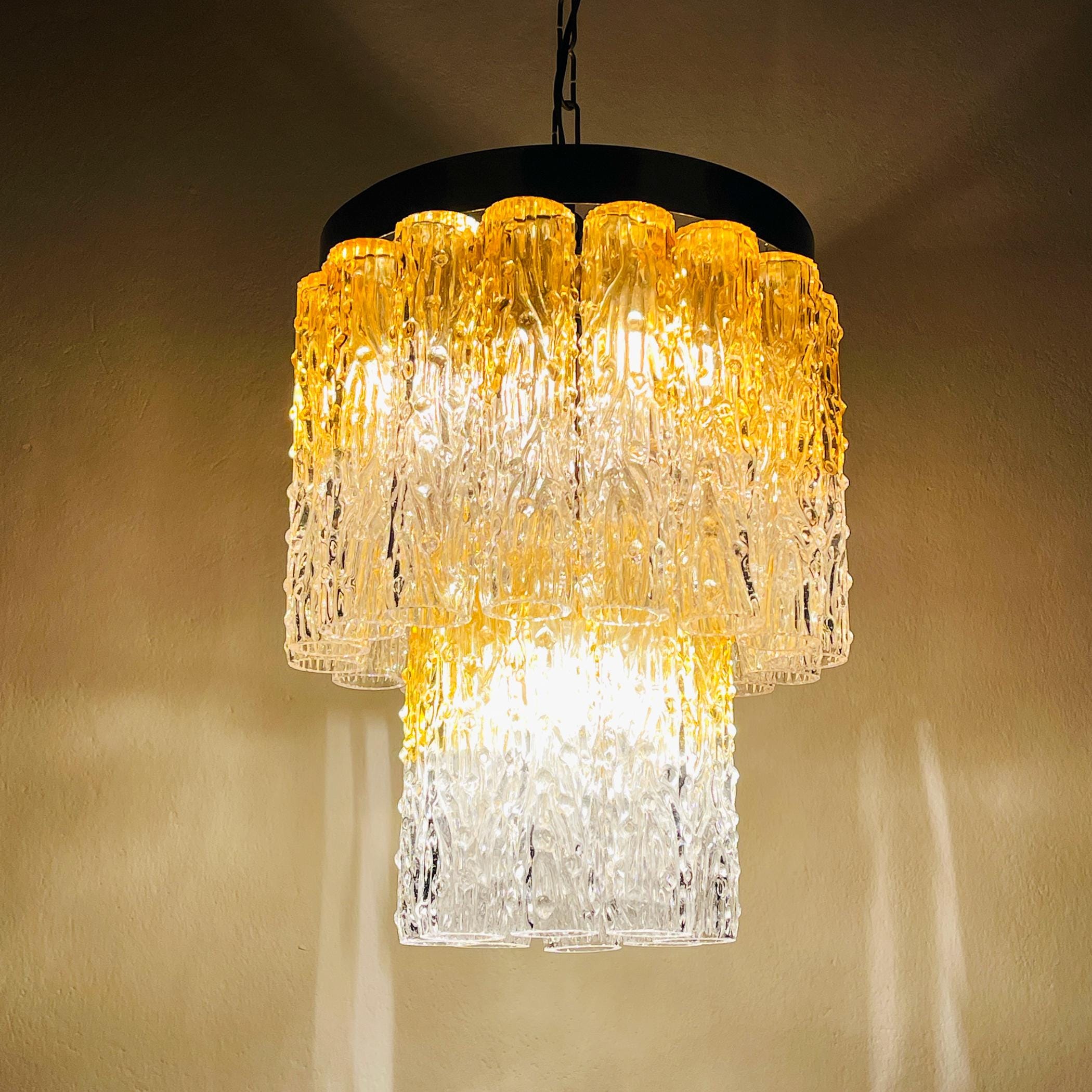 Murano glass chandelier Tronchi by Toni Zuccheri for Venini Italy 1960s